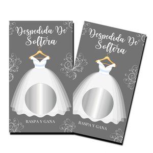 Bridal Shower Games - Despedida De Soltera - 50 Scratch Off Cards - Bachelorette